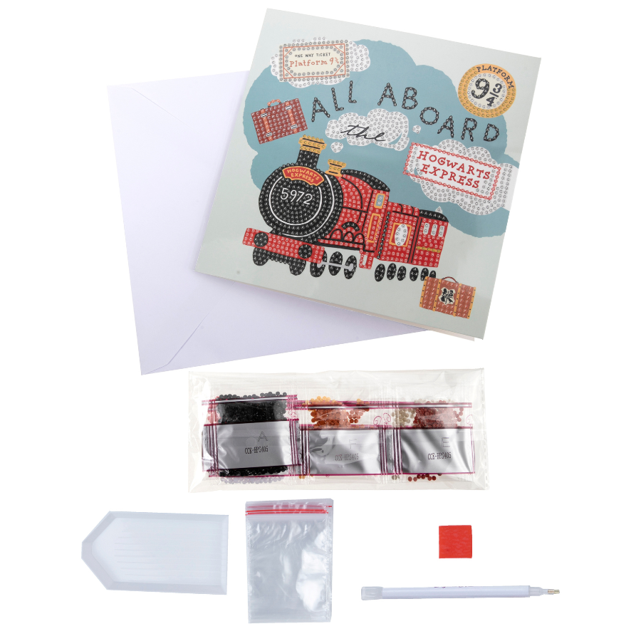 "All Aboard The Hogwarts Express" Harry Potter Crystal Art Card Content