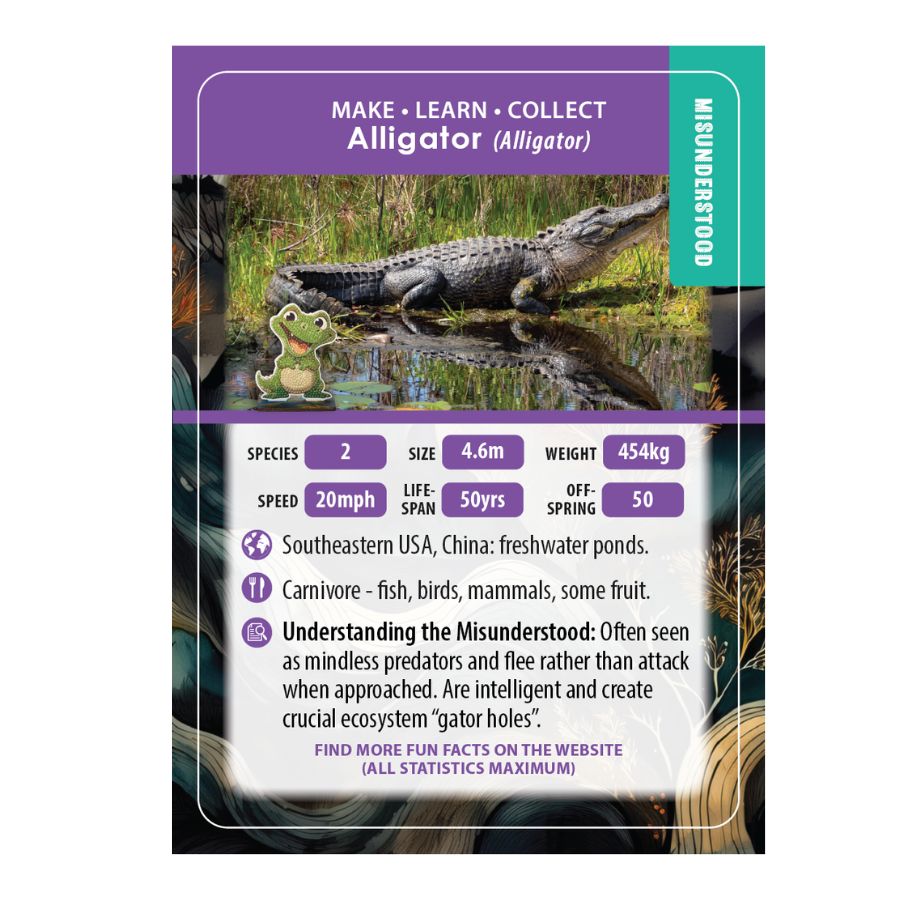 Alligator Crystal Art Wildlife Buddies educard front