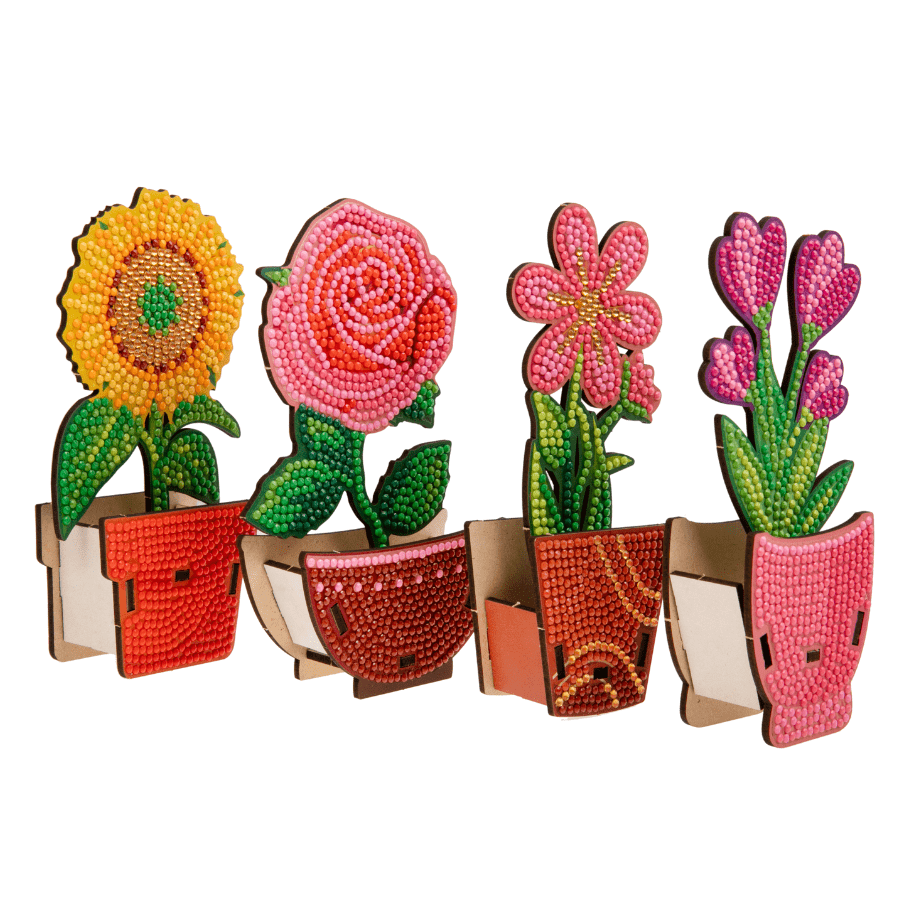 CA-WD010 Crystal Art Flower Vases Wooden Decoration Kit Set 8