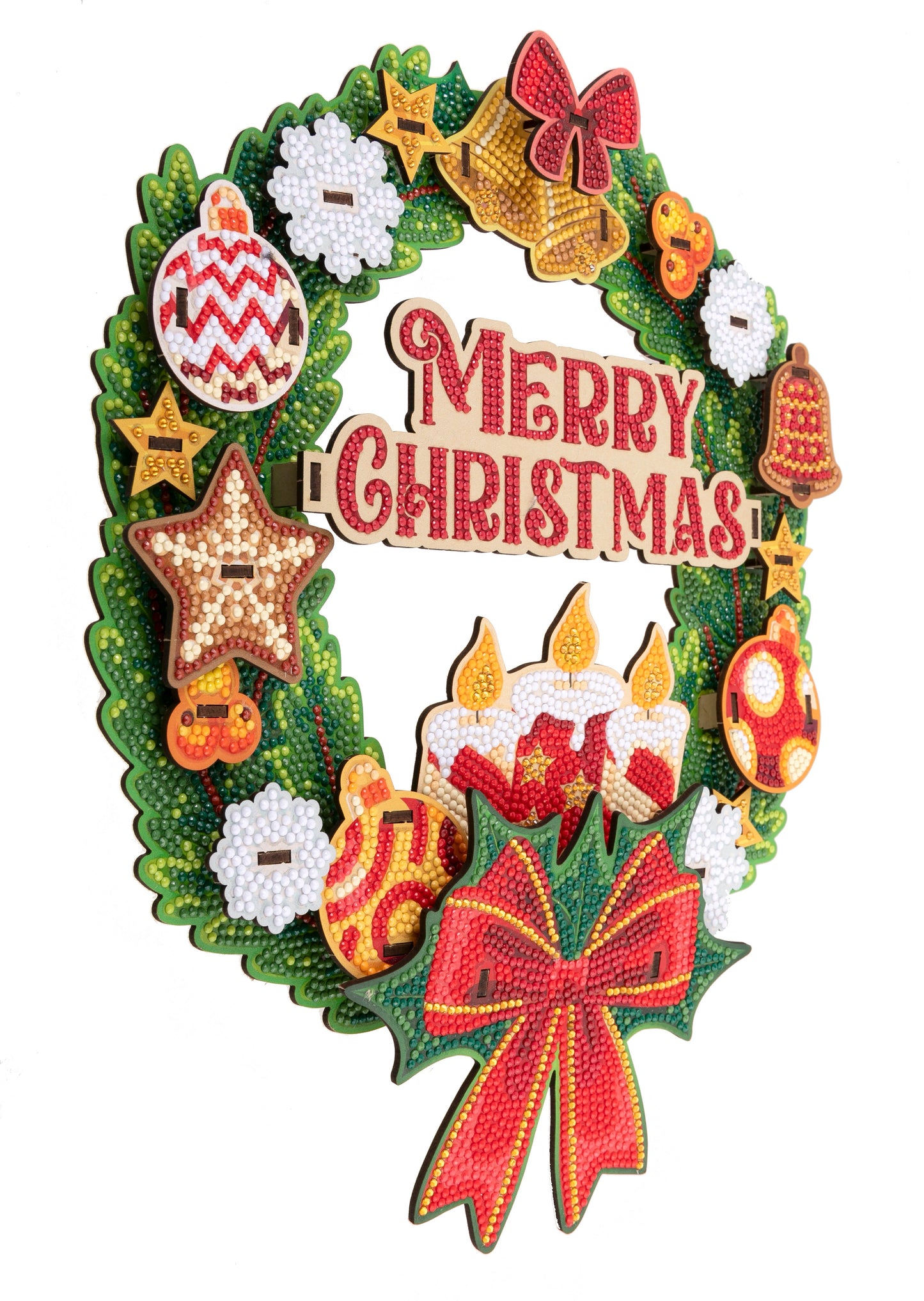 Merry Christmas Crystal Art 3D Wreath Kit