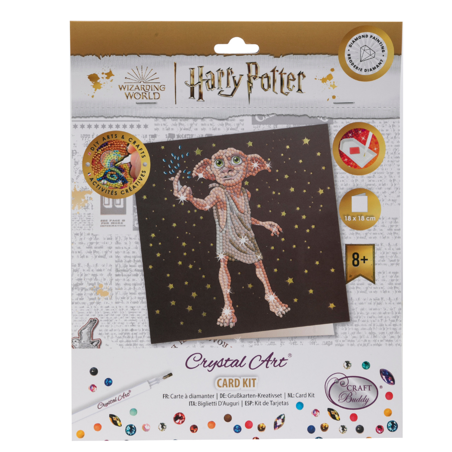 "Dobby the House Elf" Harry Potter Crystal Art Card Front Packaging