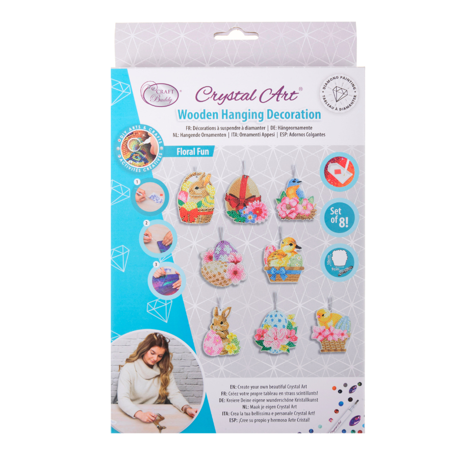 Floral Fun Crystal Art Easter Hanging Decoration Set 2