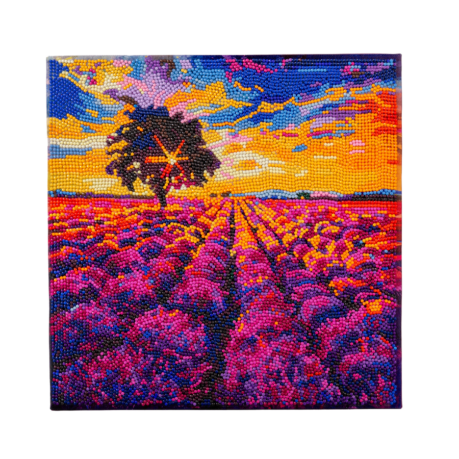 “Lavender Field” Crystal Art Canvas 30x30cm Front