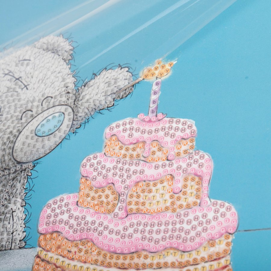 "Happy Birthday" Tatty Teddy Crystal Art Card - 18x18cm Before