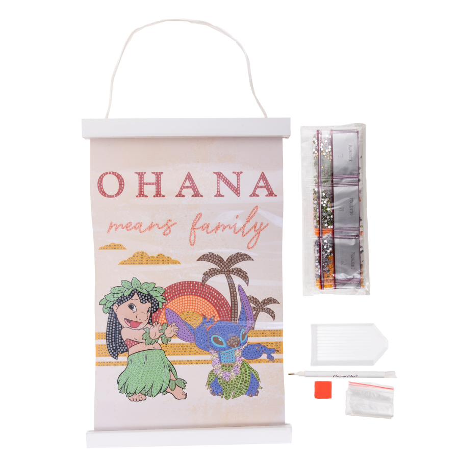 Ohana Means Family Mini Crystal Art Scroll Kit 20x30