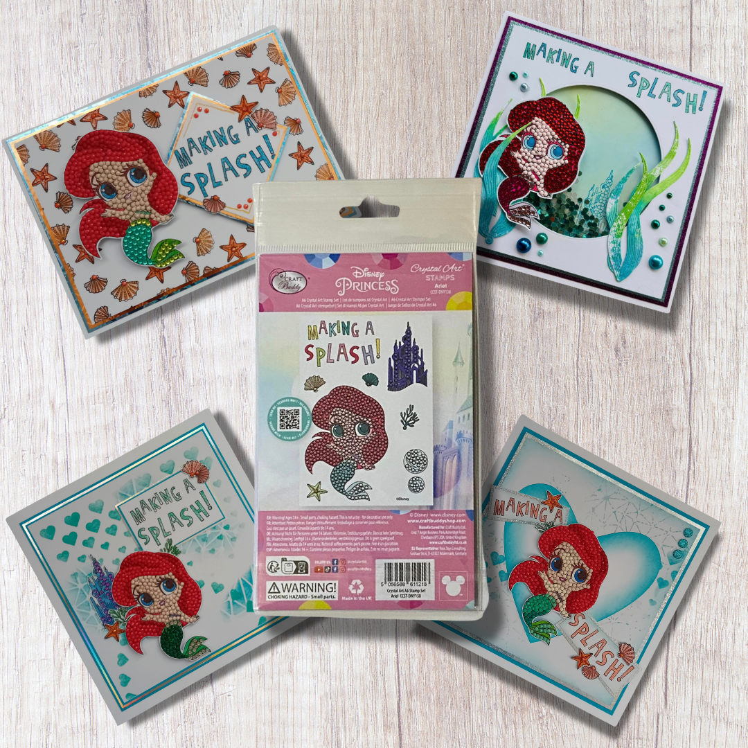 "Princess Ariel" Crystal Art A6 Stamp Set Front