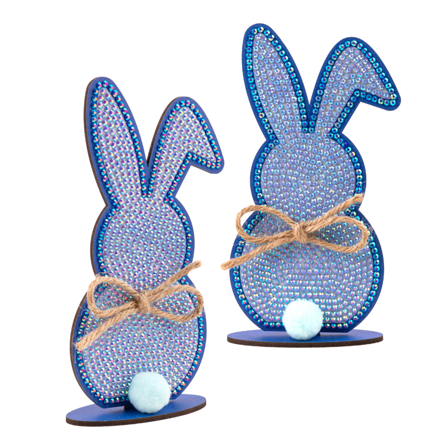 "Rabbit Buddies" Crystal Art Wooden Kit Set of 4