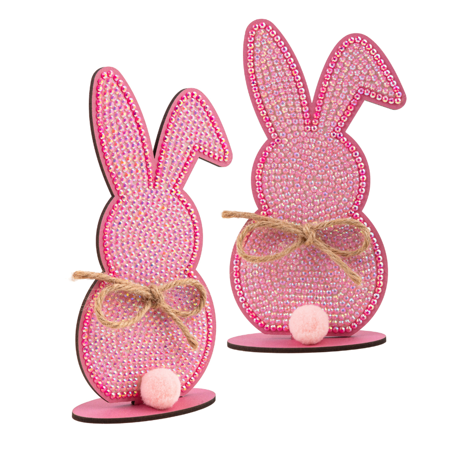 "Rabbit Buddies" Crystal Art Wooden Kit Set of 4