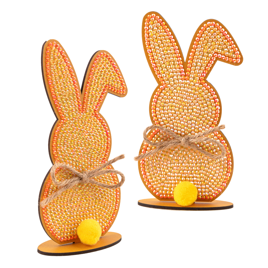 "Rabbit Buddies" Crystal Art Wooden Kit Set of 4