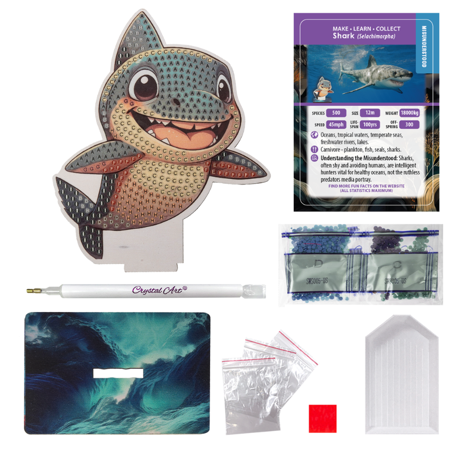 Shark Crystal Art Wildlife Buddies contents