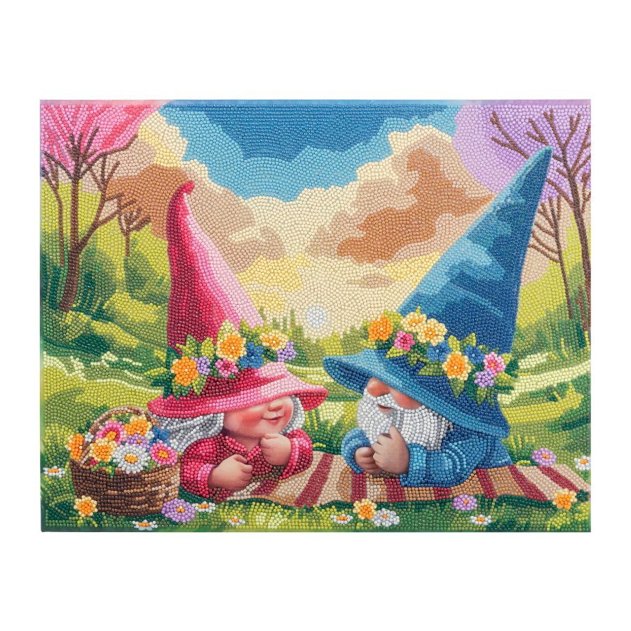 Spring Gnomes Crystal Art Canvas Kit 35x45 image