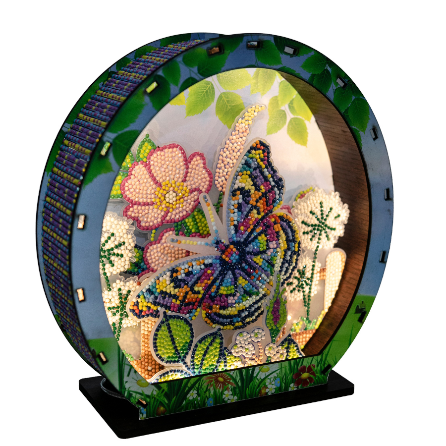 "Spring" Crystal Art LED 3D Scene Kit Side Light On