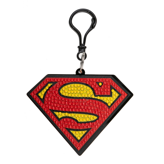 "Superman" Crystal Art Backpack Charm Kit DC Front