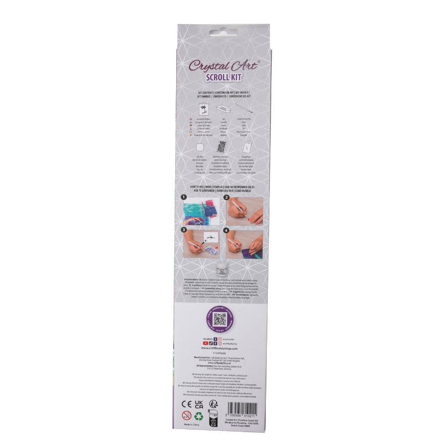 "Window To Paradise" Crystal Art Scroll Back Packaging