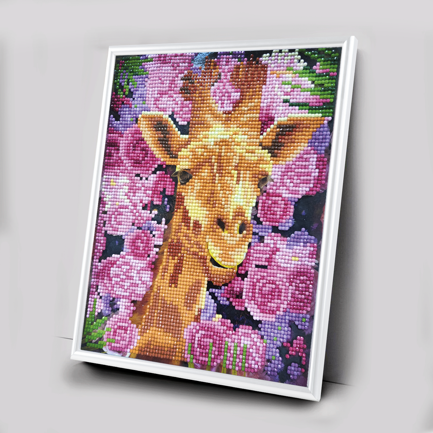 "Giraffe & Flowers" Crystal Art Picture Frame 21x25cm