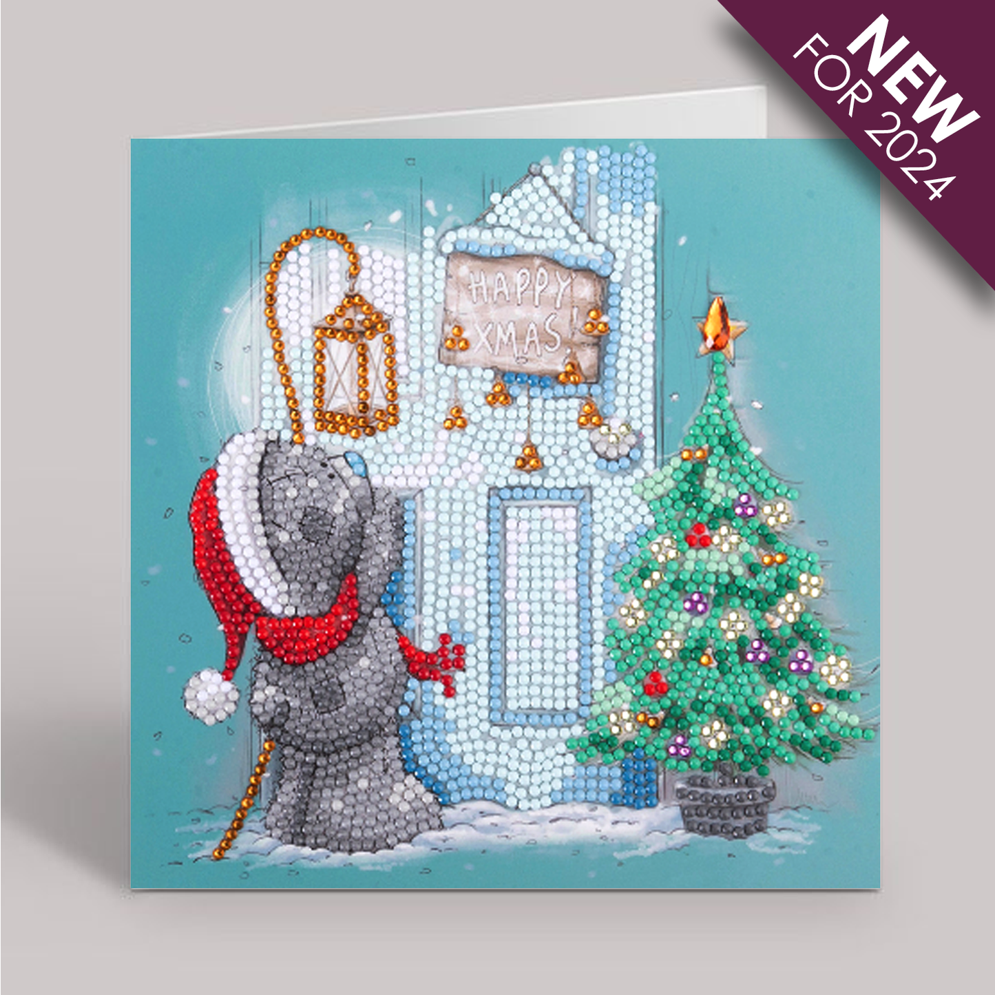 Happy Xmas! Tatty Teddy Crystal Art Card Kit 18x18cm