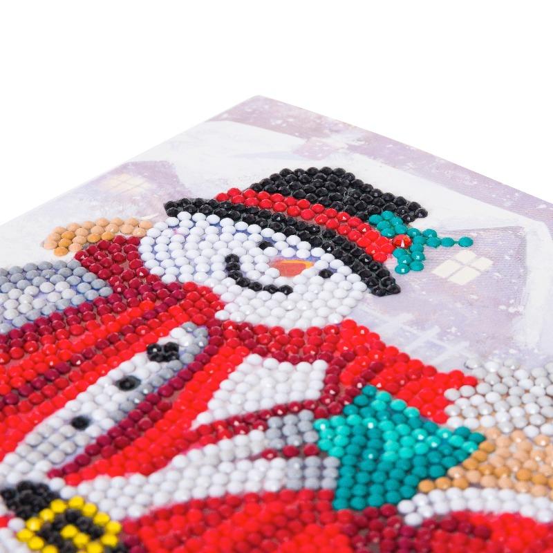 CCK-XM55: "Santa & Snowman", 18x18cm Crystal Art Card