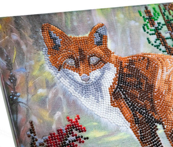 Autumn Fox 30x30cm Crystal Art Kit - Close Up