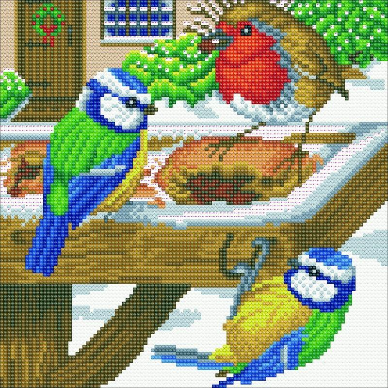 CAK-A120M: "Hungry Birds" 30x30cm Crystal Art Kit