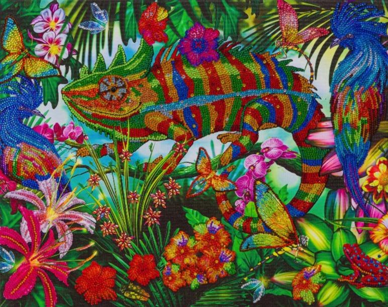 CAK-A160L: "Chameleon Jungle" 40x50cm Crystal Art Kit