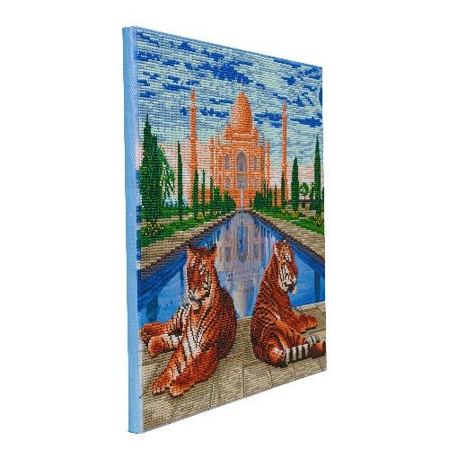 CAK-A163L: "Taj Mahal Tigers" 40x50cm Crystal Art Kit