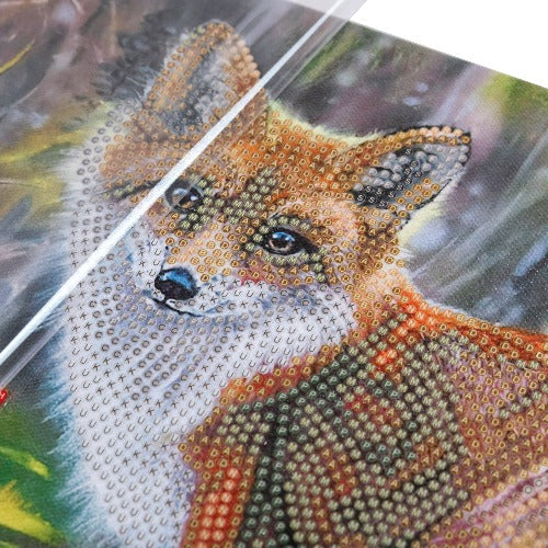 Autumn Fox 30x30cm Crystal Art Kit - Close Up