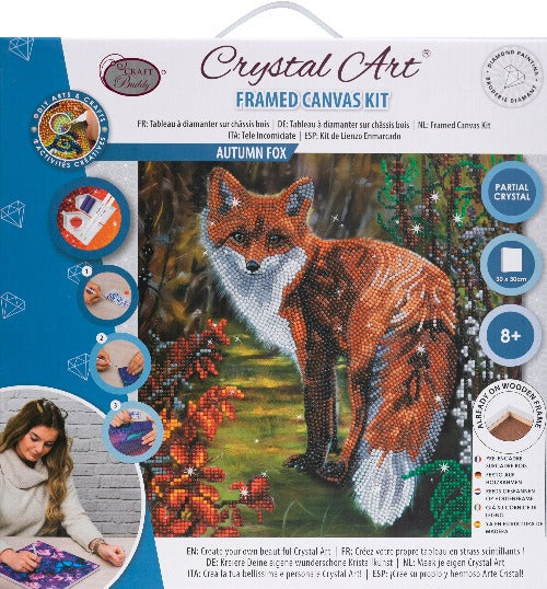 Autumn Fox 30x30cm Crystal Art Kit - Front Packaging