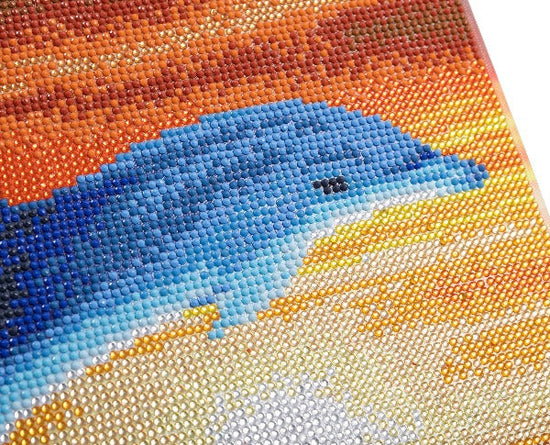 Dolphin Sunrise 30x30cm Crystal Art Kit - Close Up