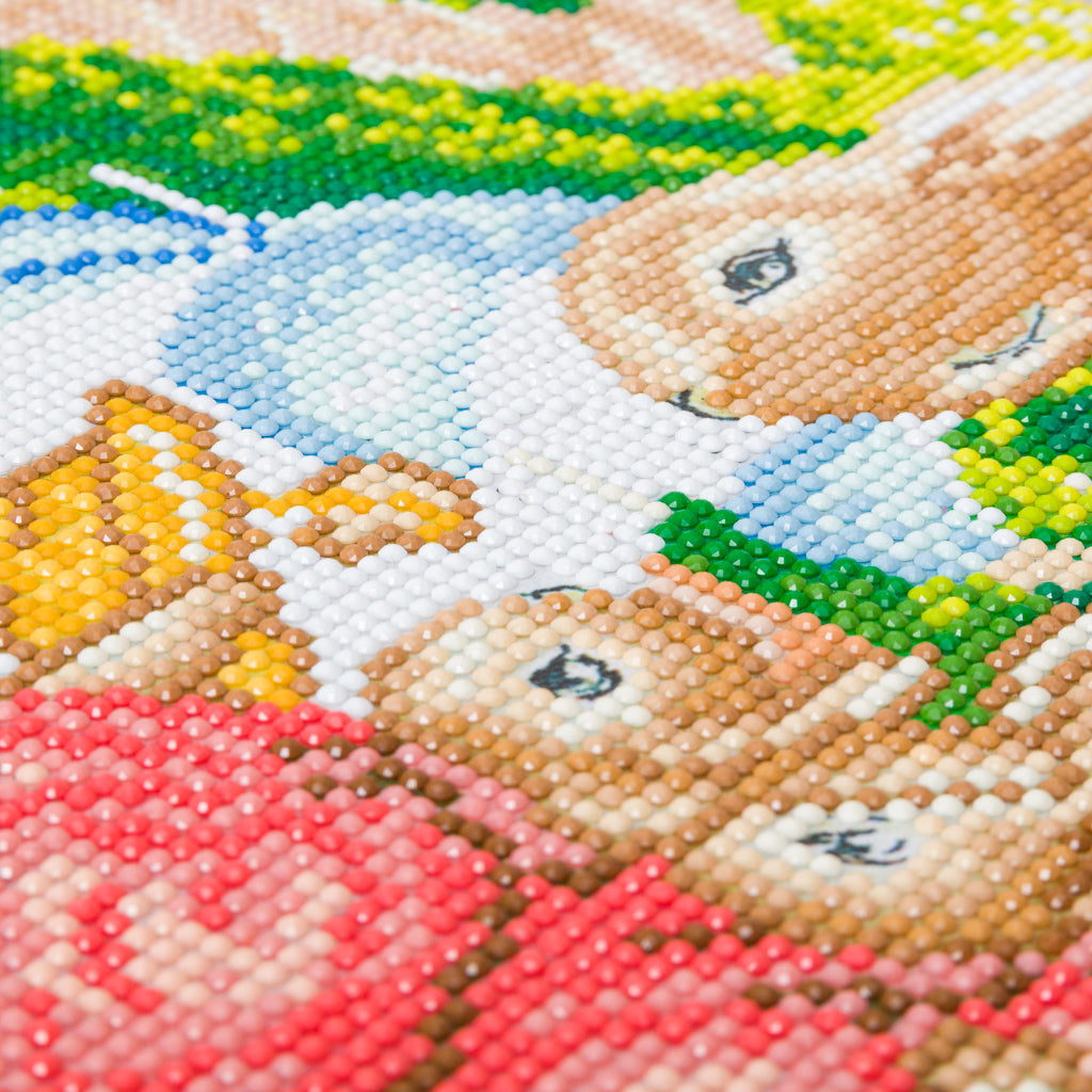 CAK-PRBT32M: Mrs Josephine Rabbit & The Flopsy Bunnies 30x30m Crystal Art Canvas Kit