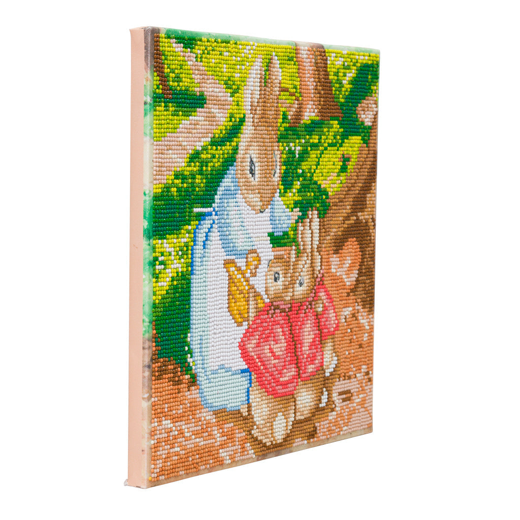 CAK-PRBT32M: Mrs Josephine Rabbit & The Flopsy Bunnies 30x30m Crystal Art Canvas Kit