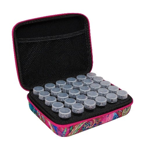 CASC30-LE2: 30 bottles Crystal Art Storage Case - Paisley Floral