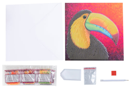 Tropical Toucan Crystal Art Card - Contents
