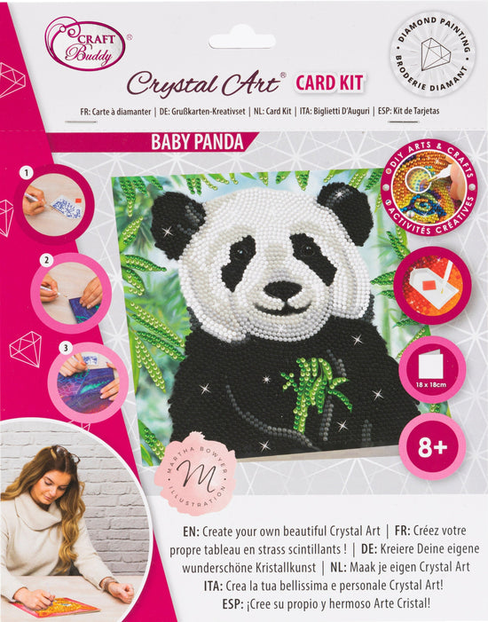 CCK-A120: "Baby Panda" 18x18cm Crystal Art Card
