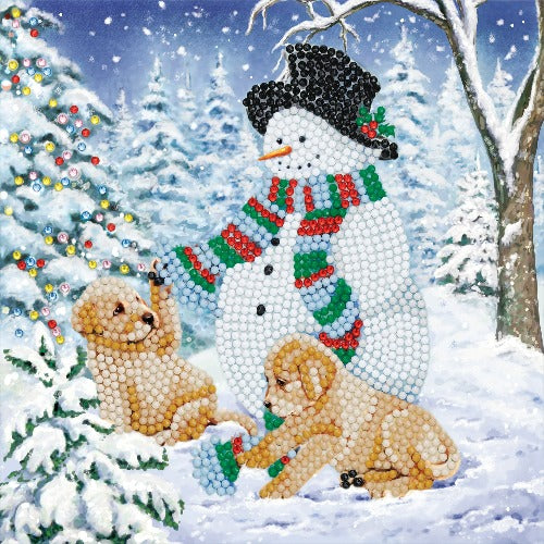 Snowman and Puppies Card