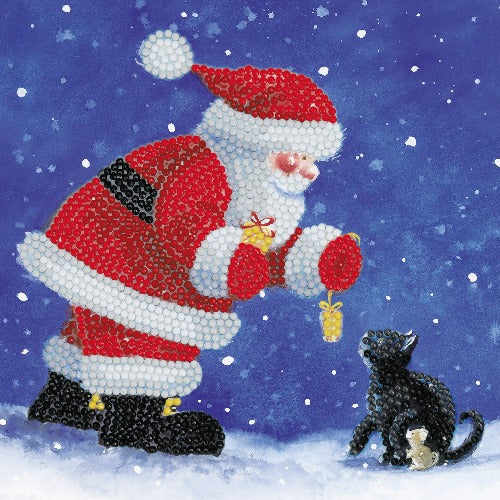 Santa and Kitten Card