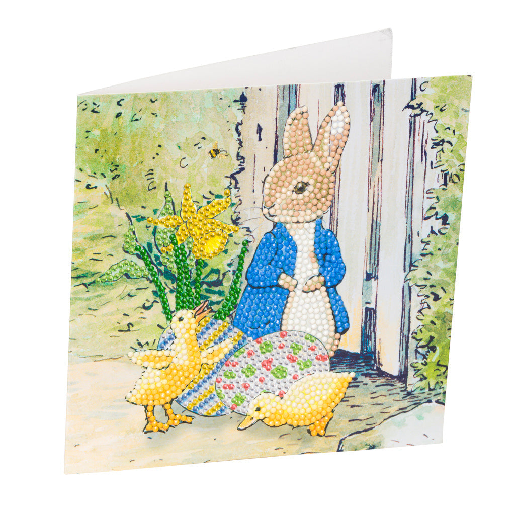 CCK-PRBT04: Peter Rabbit and Chicks 18x18cm Crystal Art Card