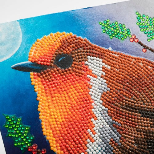 Robin Crystal Art Card - Complete Close Up