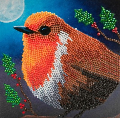 Robin Crystal Art Card - Front View