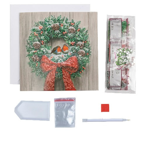 Wreath & Robins Card - Contents