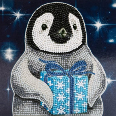 Penguin Crystal Art Card - Front View