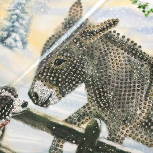 Donkey & Dog Crystal Art Card - Incomplete Close Up