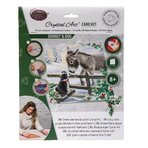 Donkey & Dog Crystal Art Card - Front Packaging