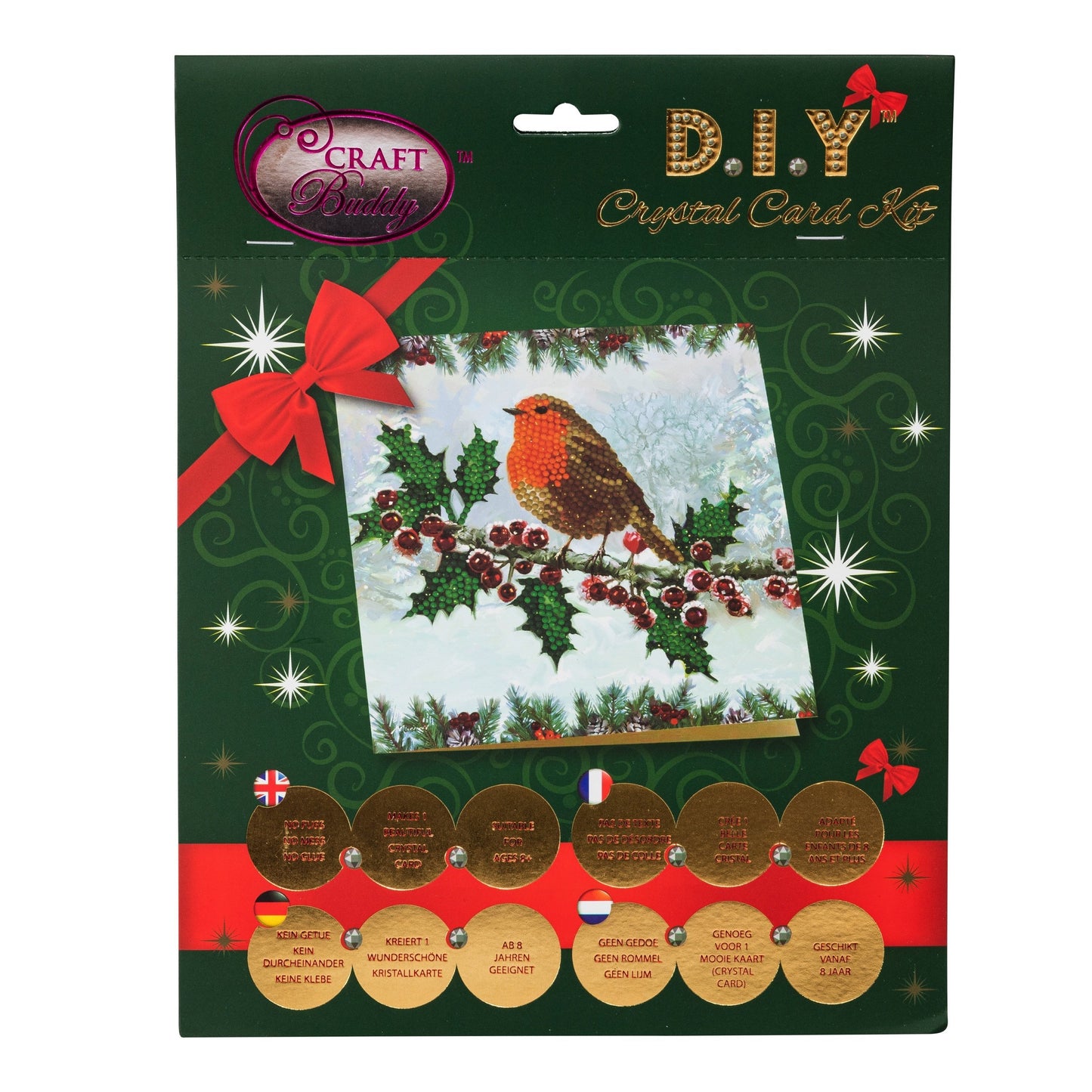 CCK-XM27: "Christmas Robin" Crystal Card Kit