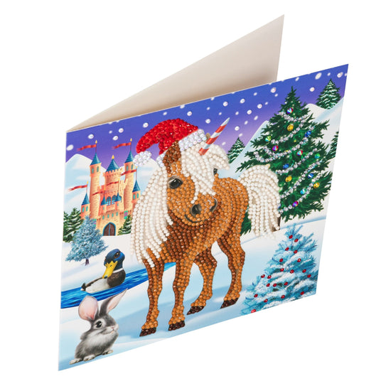 CCK-XM37: "Winter Horse" Crystal Card Kit - Animal Club International