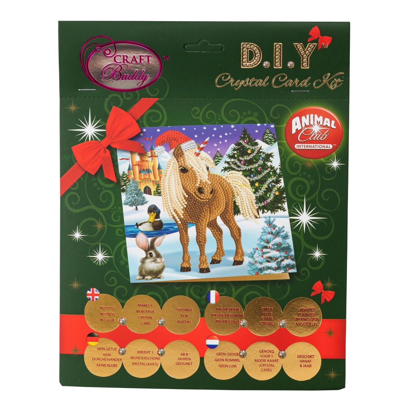 CCK-XM37: "Winter Horse" Crystal Card Kit - Animal Club International