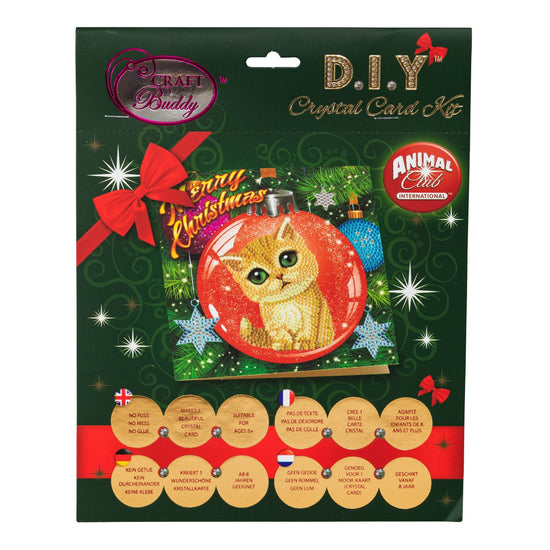 CCK-XM39: "Kitten Bauble" Crystal Art Card Kit - Animal Club International
