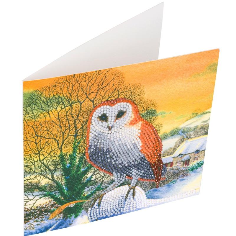 CCK-XM60: "Winter Owl", 18x18cm Crystal Art Card