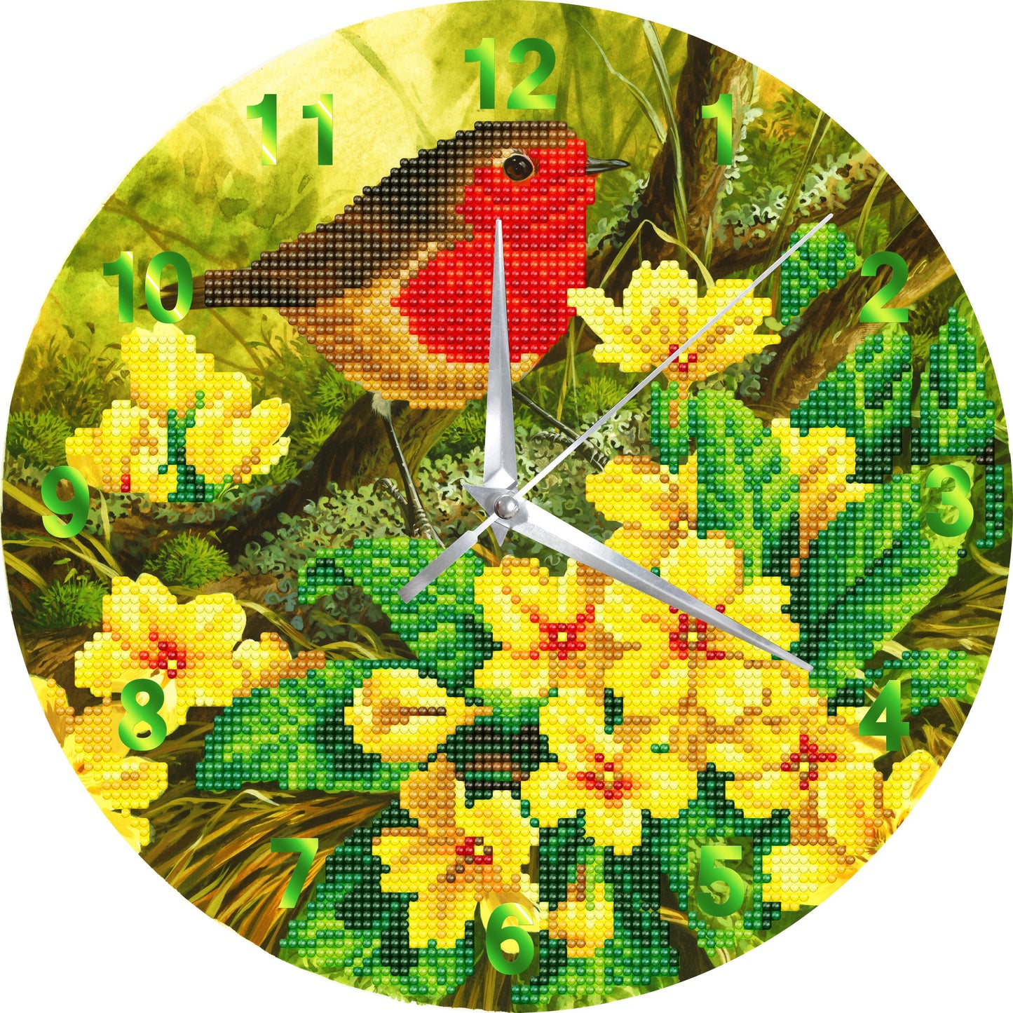 CLK-S8: "Summer Robin" Crystal Clock Kit - 30cm