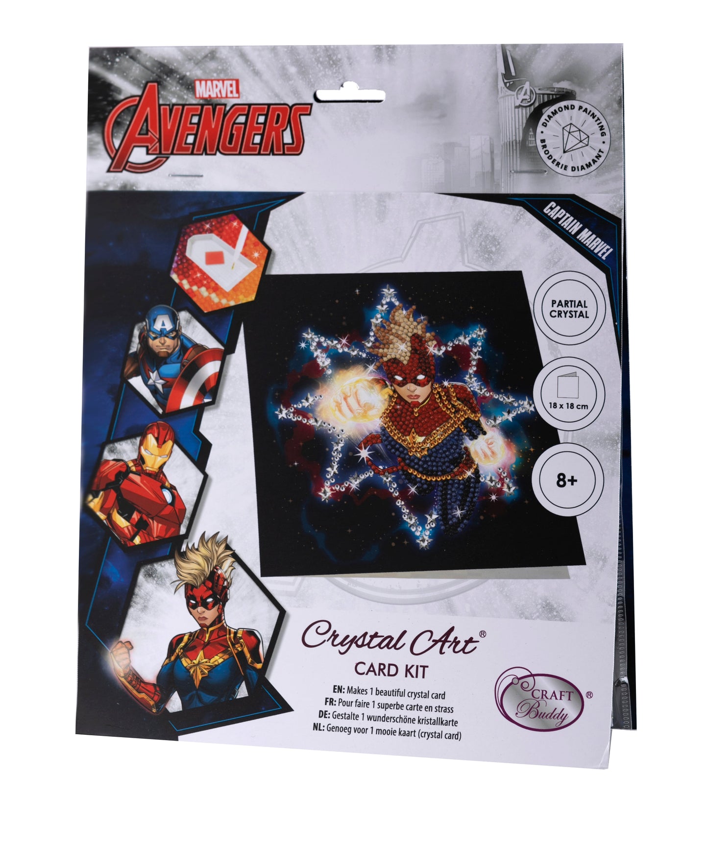 CCK-MCU902: Captain Marvel 18x18cm Crystal Art Card