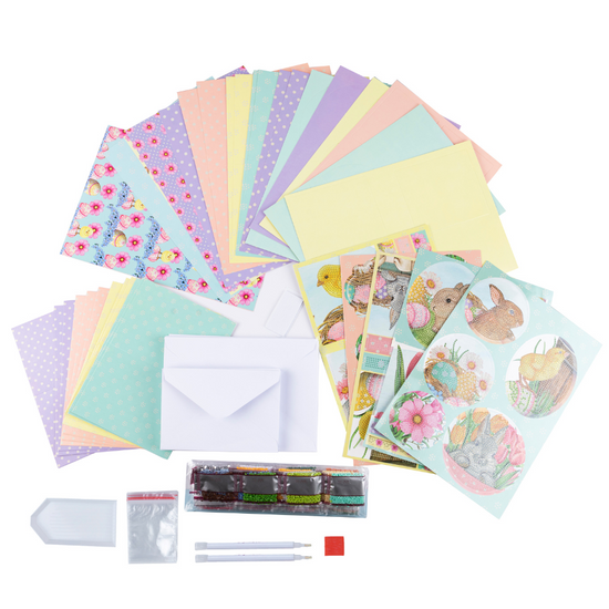 "Easter Wishes" Crystal Art Papercrafting Kit Content